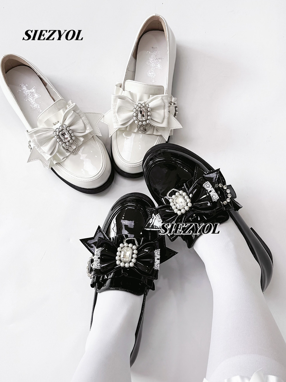 Heels - オリジナル和風で最も合わせやすいカジュアルレザーシューズ スリッポンローファー 甘くて可愛い女の子用デイリーボウズ ローヒールシューズ