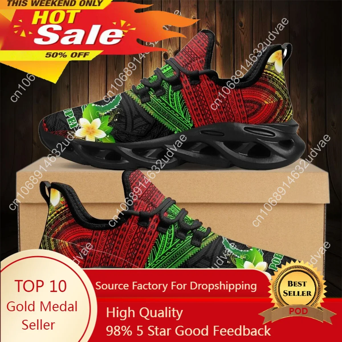 Running Shoes - ポリネシアポンペイプルメリアデザインレディースクッションメッシュシューズ夏通気性エアランニングスニーカーカジュアルテニス
