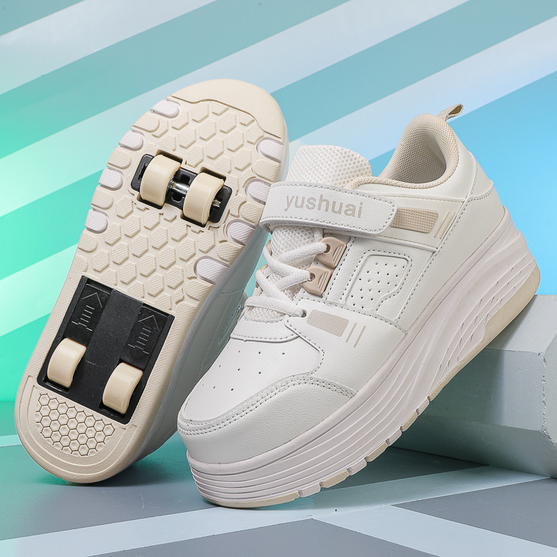 Running Shoes - 男の子向けの四輪ローラースケート、学生や子供向けの目立たない四輪自動ローラースケート、車輪付き