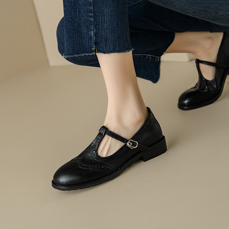 女性のためのスプリットレザーシューズ,ラウンドトゥマリアの靴 - Boots のレビューと価格