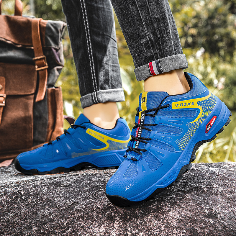 メンズ滑り止めハイキングシューズ,レースアップクライミングス - Anti Slip Trail Running Sneakers のレビューと価格
