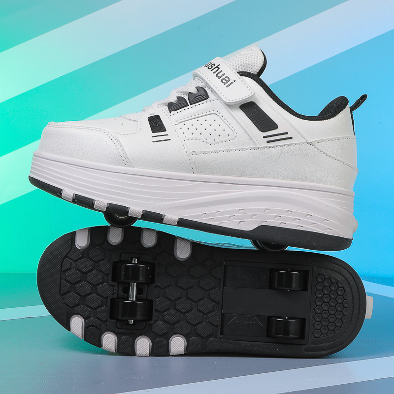 子供用4輪ローラーシューズ、格納式の車輪が付いたスニーカー。 - Sneakers のレビューと価格