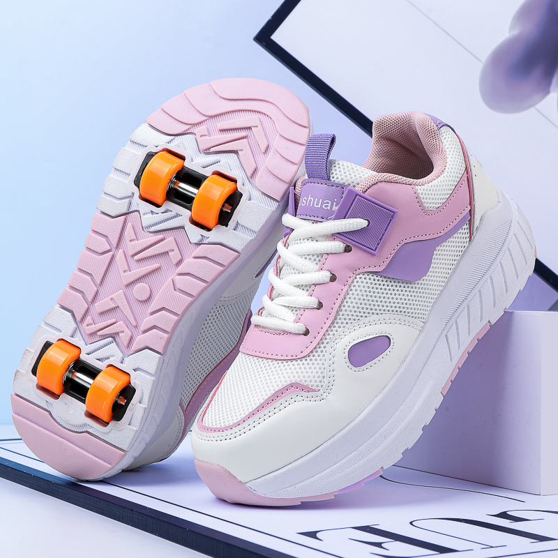 子供用ローラースケート、4輪、取り外し可能な車輪付きスニーカ - Sneakers のレビューと価格