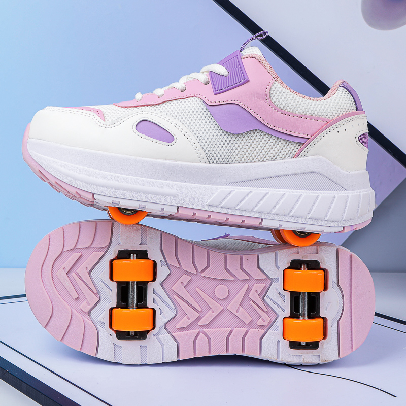 子供用ローラースケート、4輪、取り外し可能な車輪付きスニーカ - Sneakers のレビューと価格