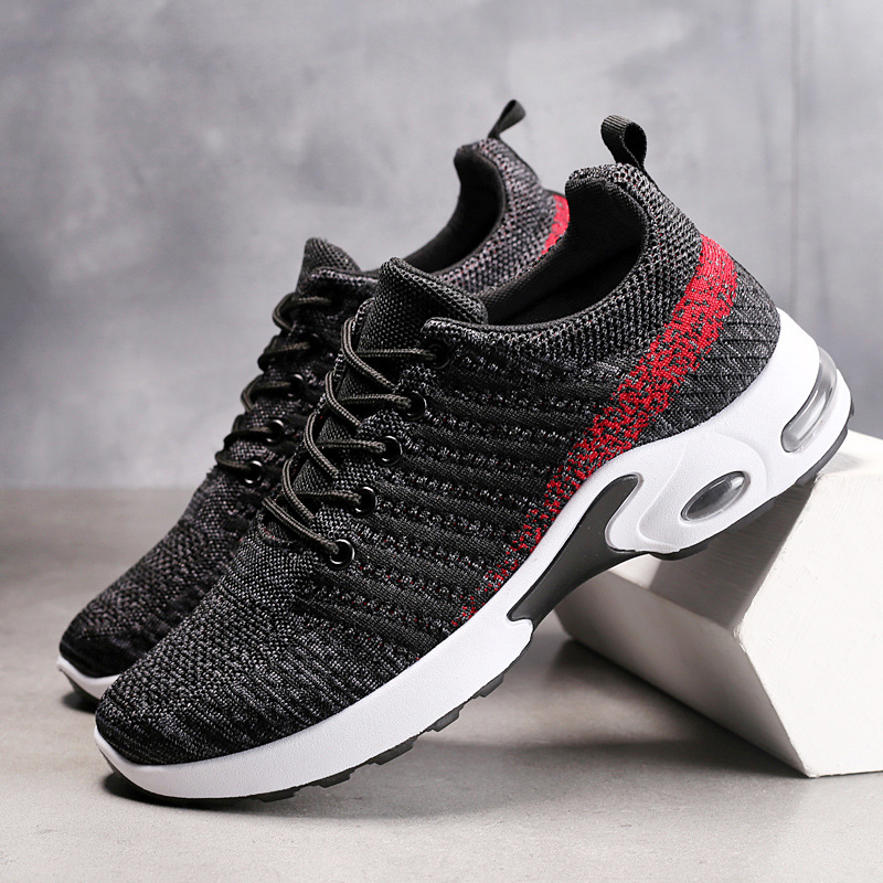 メンズスニーカーニットシューズファッションカジュアルスニーカ - Knit Fabric Lace Up Sneakers のレビューと価格